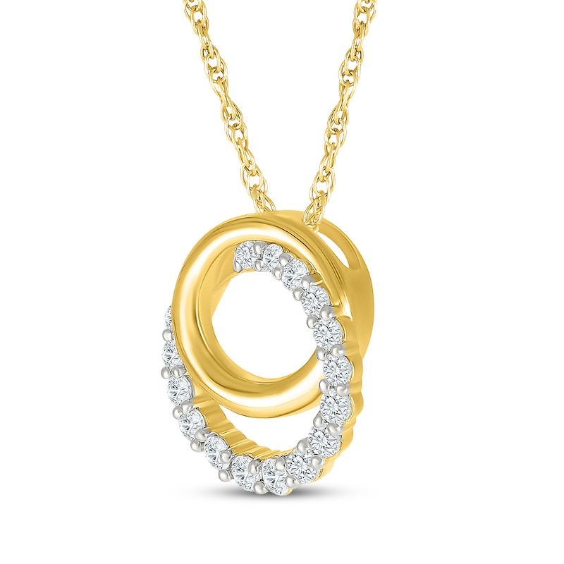 Main Image 2 of KAY Lab-Grown Diamonds Interlocking Circles Necklace 1/3 ct tw 10K Yellow Gold 18"