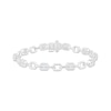 Thumbnail Image 1 of KAY Lab-Grown Diamonds Emerald-Cut Bezel-Set Station Link Bracelet 3 ct tw Sterling Silver 7"