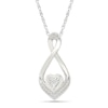 Thumbnail Image 1 of Diamond Accent Bypass Heart Necklace Sterling Silver