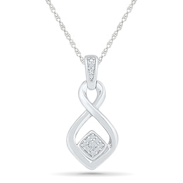 Diamond Accent Twist Necklace Sterling Silver