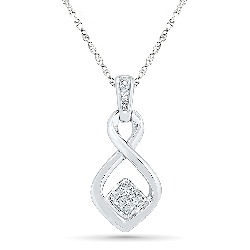 Main Image 1 of Diamond Accent Twist Necklace Sterling Silver