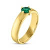 Thumbnail Image 2 of STUDIO BY KAY Round-Cut Lab-Created Emerald Solitaire Ring 24K Yellow Gold Vermeil Sterling Silver