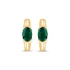 Thumbnail Image 2 of STUDIO BY KAY Oval-Cut Lab-Created Emerald Solitaire Huggie Hoop Earrings 24K Yellow Gold Vermeil Sterling Silver