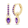 Thumbnail Image 1 of STUDIO BY KAY Pear-Shaped & Round-Cut Amethyst Hoop Drop Earrings 24K Yellow Gold Vermeil Sterling Silver