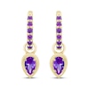 Thumbnail Image 2 of STUDIO BY KAY Pear-Shaped & Round-Cut Amethyst Hoop Drop Earrings 24K Yellow Gold Vermeil Sterling Silver