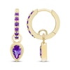 Thumbnail Image 3 of STUDIO BY KAY Pear-Shaped & Round-Cut Amethyst Hoop Drop Earrings 24K Yellow Gold Vermeil Sterling Silver