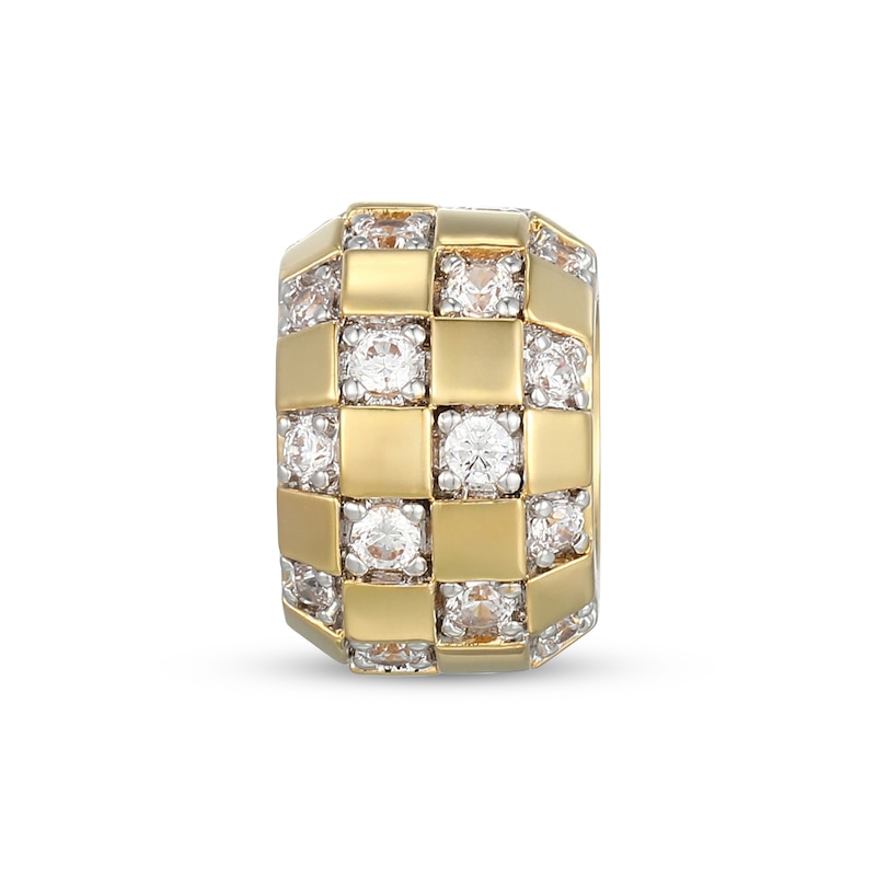 Main Image 1 of STUDIO BY KAY Lab-Grown Diamond Checkerboard Rondelle Charm 3/8 ct tw 24K Yellow Gold Vermeil Sterling Silver