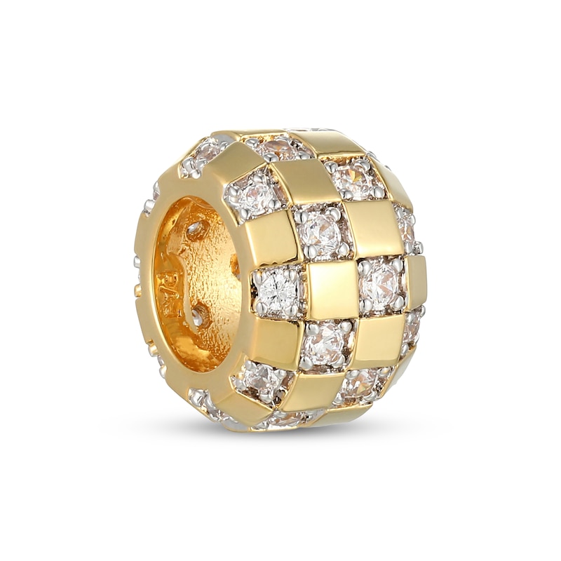Main Image 2 of STUDIO BY KAY Lab-Grown Diamond Checkerboard Rondelle Charm 3/8 ct tw 24K Yellow Gold Vermeil Sterling Silver