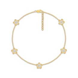 KAY Lab-Grown Diamonds Flower Station Bracelet 1/6 ct tw 10K Yellow Gold 7.5"