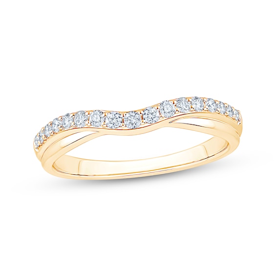 Now + Forever Diamond Contour Wedding Band 1/4 ct tw 14K Yellow Gold