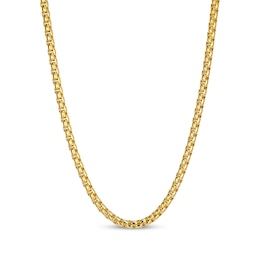 JAXXON Men's Collection 3.5mm Round Link Box Chain Necklace Yellow Ion-Plated Solid Stainless Steel 22"