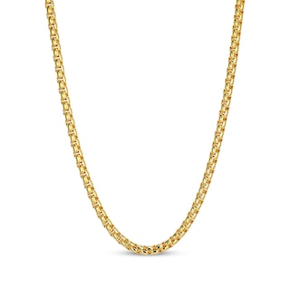 JAXXON Men's Collection 3.5mm Round Link Box Chain Necklace Yellow Ion-Plated Solid Stainless Steel 22"