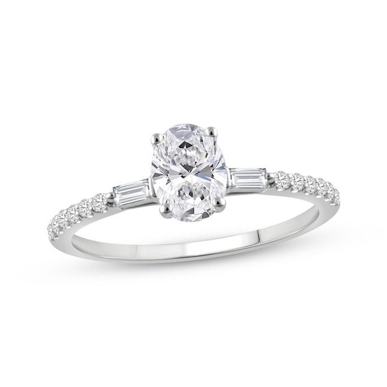 Now + Forever Lab-Grown Diamonds Certified Oval-Cut Engagement Ring 1-1/3 ct tw 14K White Gold