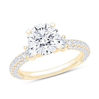 Now + Forever Natural Diamond Three-Stone Engagement Ring Setting 1 ct tw 18K Yellow Gold