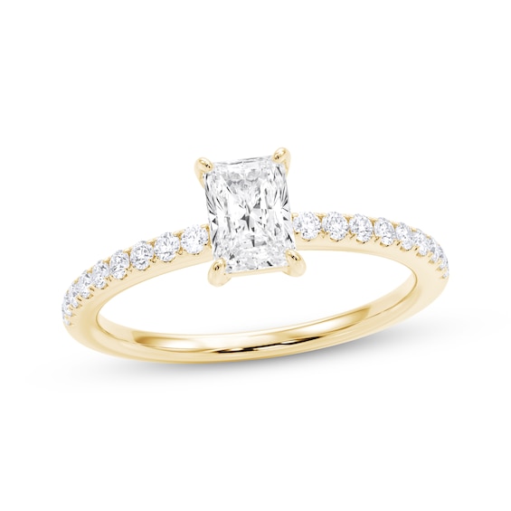 Now + Forever Lab-Grown Diamonds Certified Radiant-Cut Engagement Ring 3/4 ct tw 14K Yellow Gold