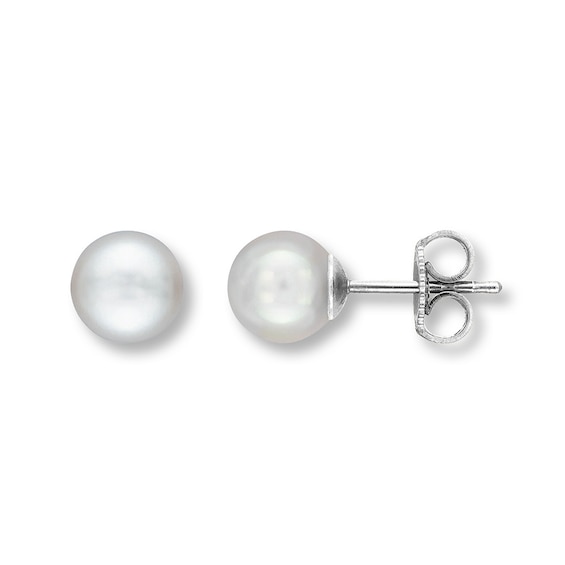 Cultured Pearl Earrings 14K White Gold | Kay