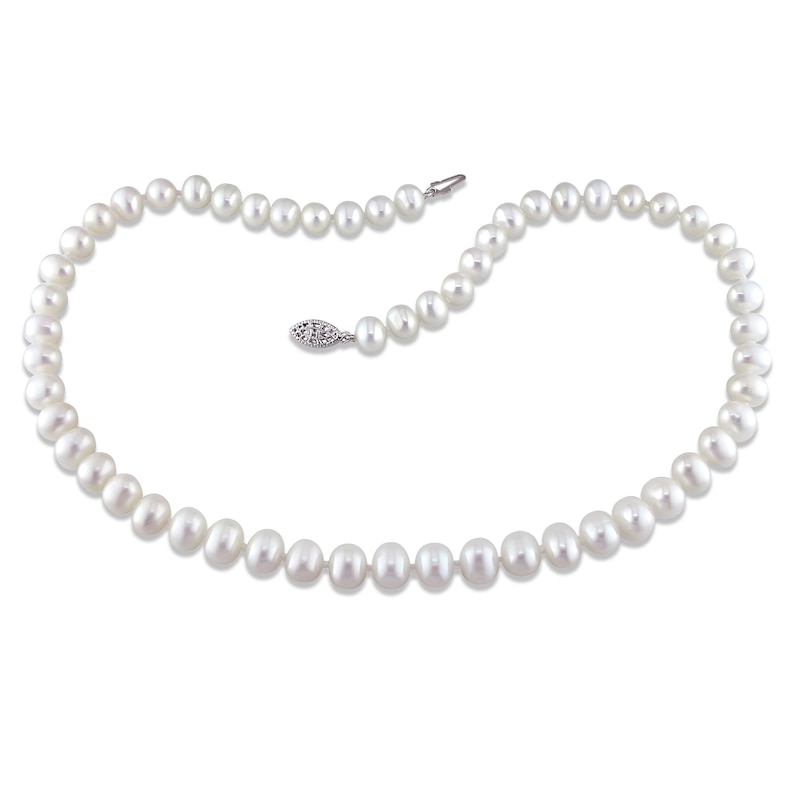 Cultured Pearl Necklace Sterling Silver