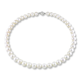 Cultured Pearl Necklace Sterling Silver 18"
