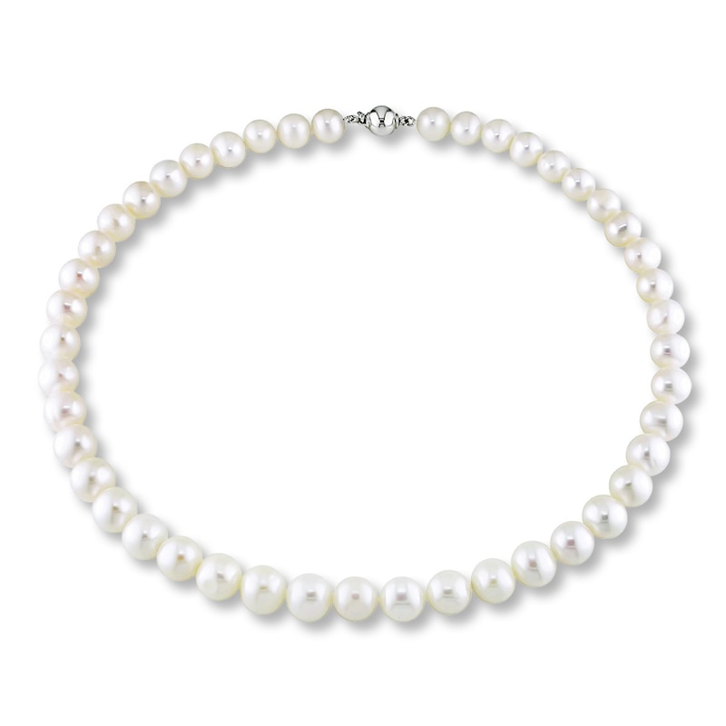 Main Image 1 of Cultured Pearl Necklace Sterling Silver