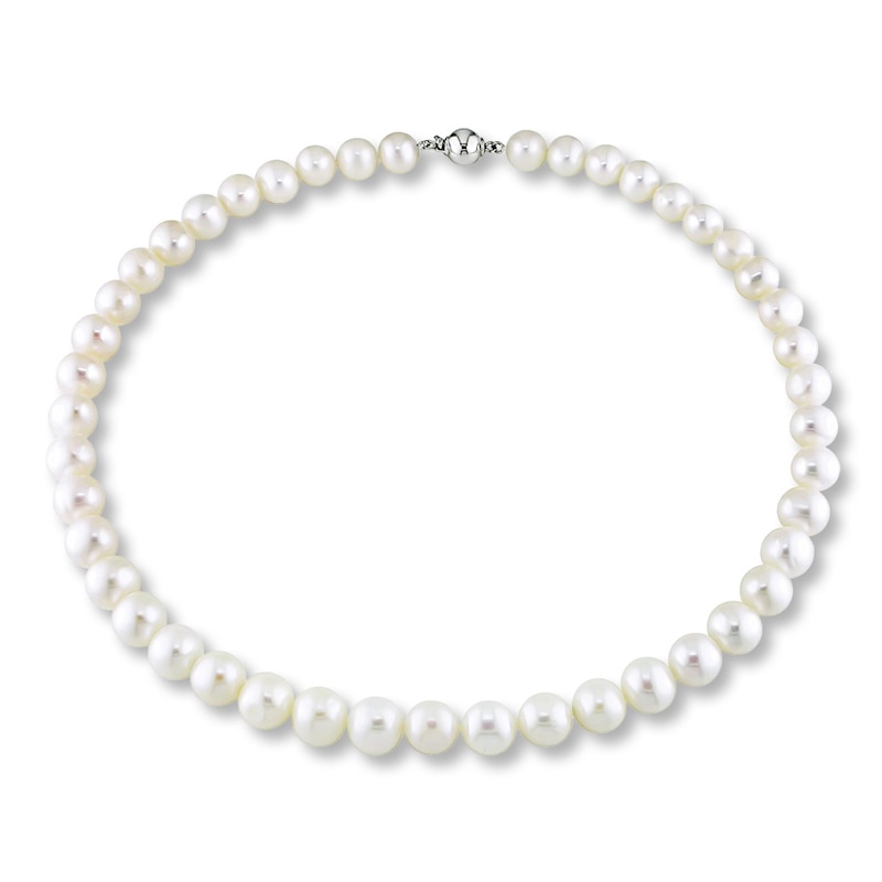 Cultured Pearl Necklace Sterling Silver