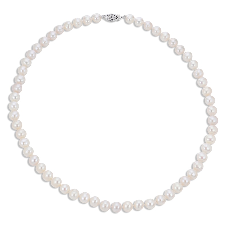 Main Image 2 of Cultured Pearl Set Necklace, Bracelet & Earrings Sterling Silver