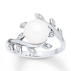Thumbnail Image 0 of Cultured Pearl Ring Lab-Created White Sapphires Sterling Silver
