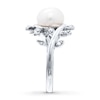 Thumbnail Image 3 of Cultured Pearl Ring Lab-Created White Sapphires Sterling Silver
