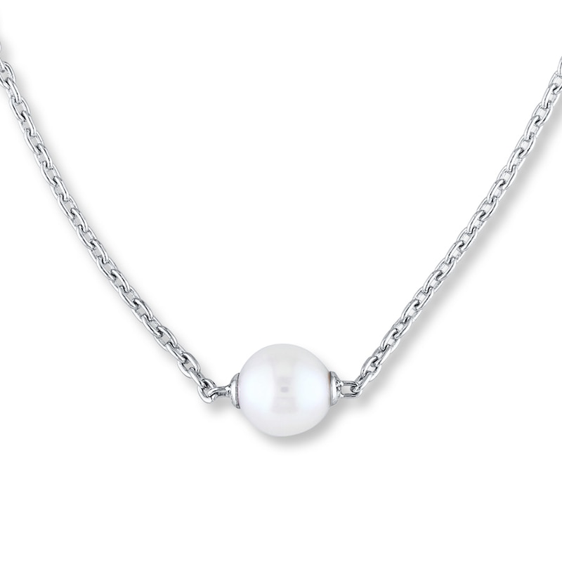 Main Image 1 of Cultured Pearl Necklace Sterling Silver