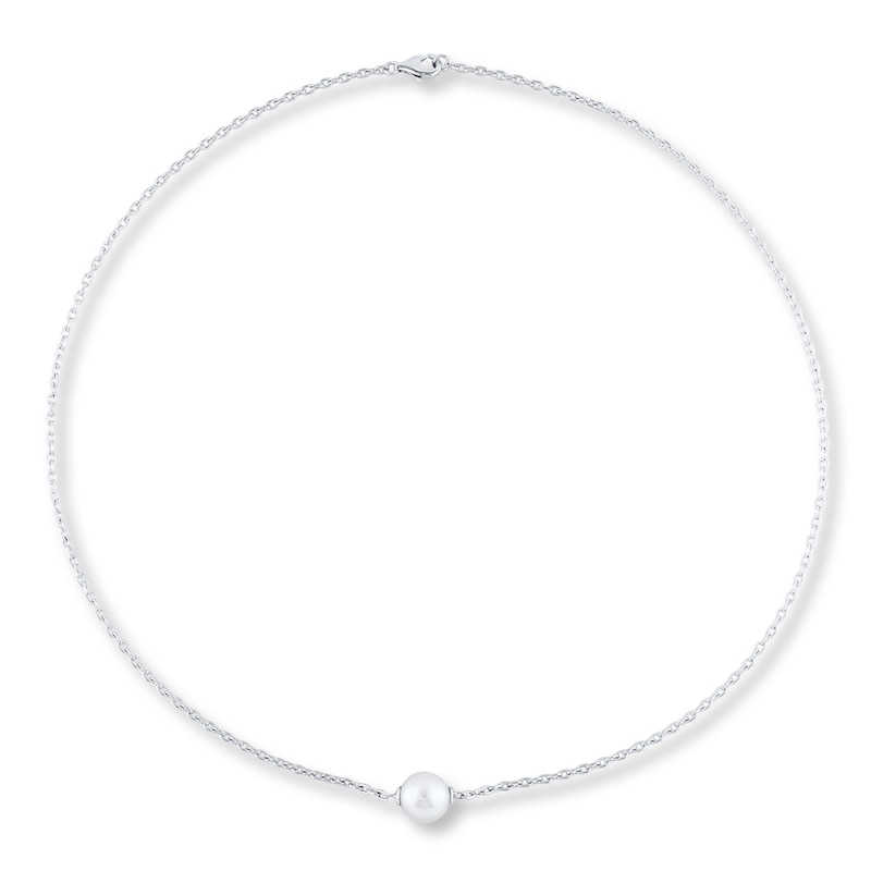 Cultured Pearl Necklace Sterling Silver