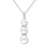 Thumbnail Image 0 of Cultured Pearl Necklace 1/15 ct tw Diamonds Sterling Silver