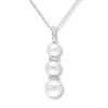 Thumbnail Image 0 of Cultured Pearl Necklace 1/15 ct tw Diamonds Sterling Silver