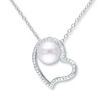 Thumbnail Image 1 of Cultured Pearl Necklace 1/10 ct tw Diamonds Sterling Silver