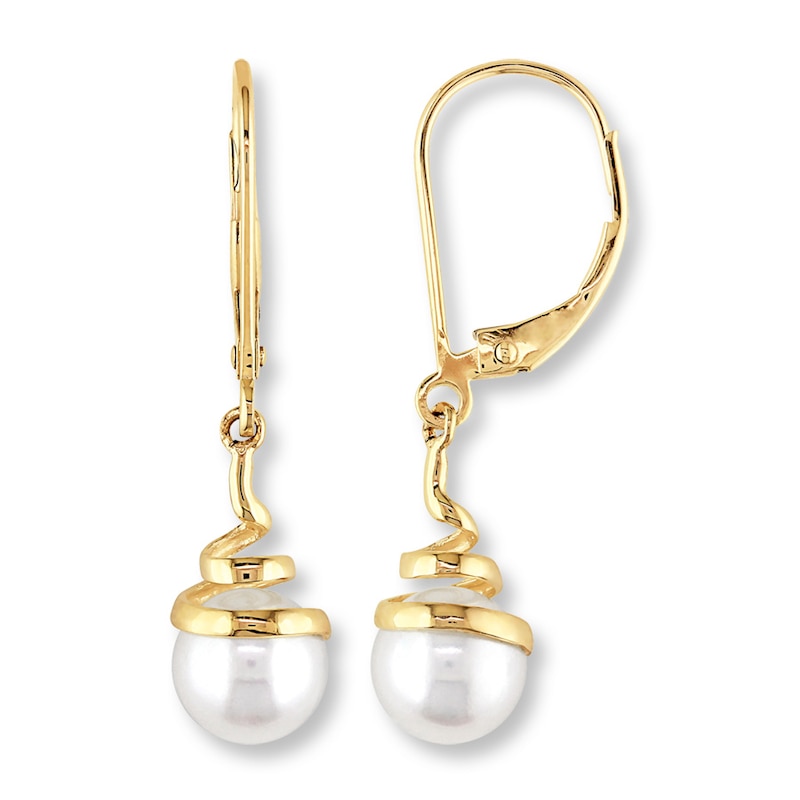 Main Image 1 of Cultured Pearl Earrings 10K Yellow Gold