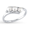 Thumbnail Image 0 of Cultured Pearl Ring With Diamonds 10K White Gold