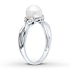 Thumbnail Image 3 of Cultured Pearl Ring With Diamonds 10K White Gold