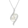 Thumbnail Image 0 of Cultured Pearl Necklace White Topaz Sterling Silver