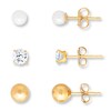 Young Teen Earring Boxed Set Cubic Zirconia Cult Pearl 10K Gold