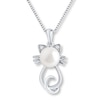 Thumbnail Image 0 of Kitty Necklace Cultured Pearl Sterling Silver