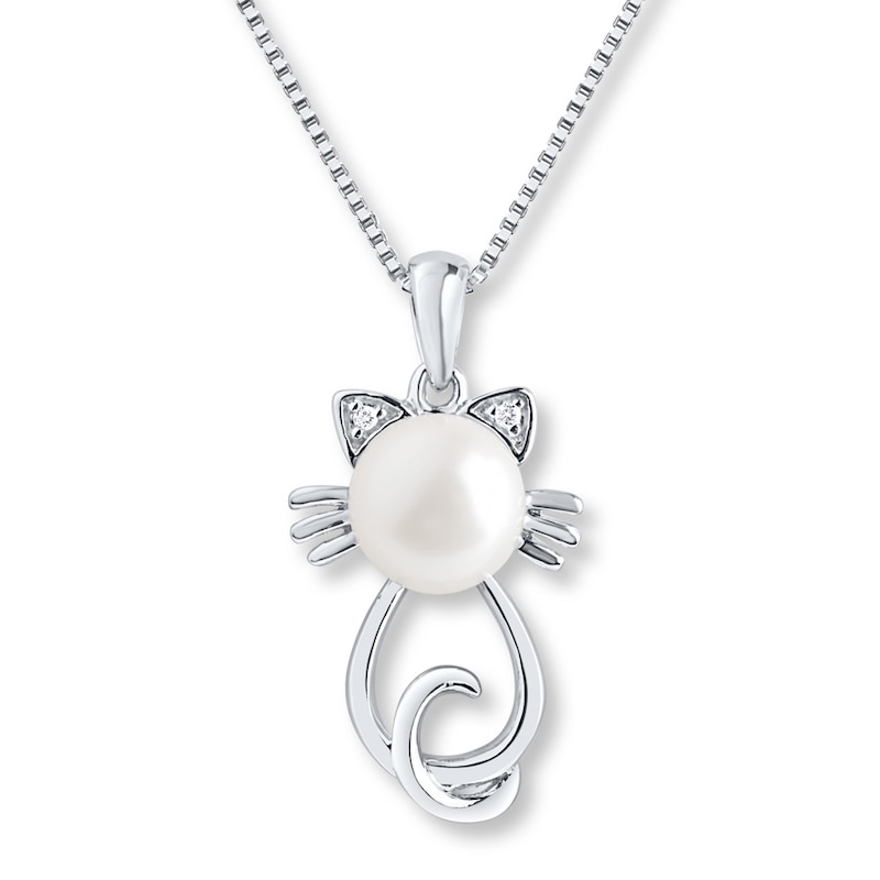 Main Image 1 of Kitty Necklace Cultured Pearl Sterling Silver