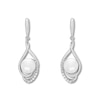 Thumbnail Image 1 of Cultured Pearl Earrings Lab-Created Sapphires Sterling Silver