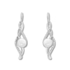 Thumbnail Image 2 of Cultured Pearl Earrings Lab-Created Sapphires Sterling Silver