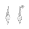 Thumbnail Image 3 of Cultured Pearl Earrings Lab-Created Sapphires Sterling Silver