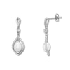 Thumbnail Image 0 of Cultured Pearl Earrings Lab-Created Sapphires Sterling Silver