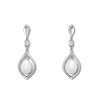Thumbnail Image 1 of Cultured Pearl Earrings Lab-Created Sapphires Sterling Silver