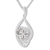 Thumbnail Image 4 of Cultured Pearl Necklace Lab-Created Sapphires Sterling Silver