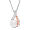 Thumbnail Image 3 of Cultured Pearl Necklace Sterling Silver/10K Rose Gold