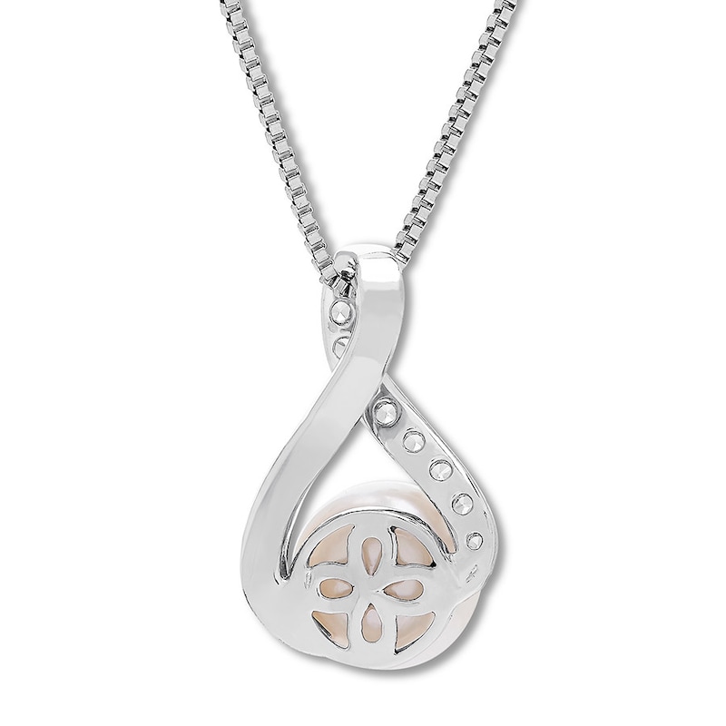 Main Image 4 of Cultured Pearl Necklace Sterling Silver/10K Rose Gold