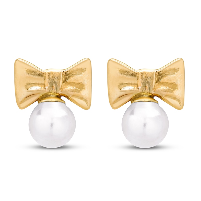 Cultured Pearl Child's Earrings 14K Yellow Gold