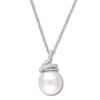 Thumbnail Image 0 of Cultured Pearl Necklace 1/10 ct tw Diamonds 10K White Gold
