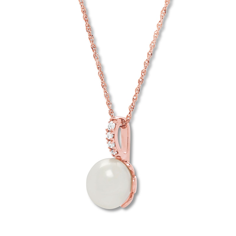 Main Image 2 of Freshwater Cultured Pearl Necklace 10K Rose Gold